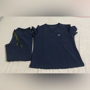 Figs Navy Blue Scrub Set